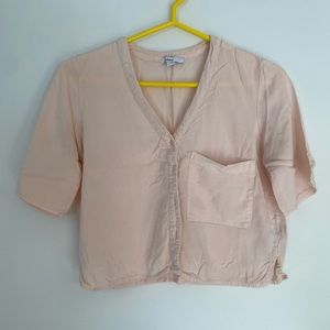 Pink button up blouse